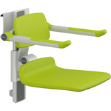 Pressalit PLUS Shower Seat 450 With Aperture, Manually Height And Manually Sideways Adjustable Lime Green (R7464277)
