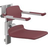 Pressalit PLUS Shower Seat 450 With Aperture, Manually Height And Manually Sideways Adjustable Red (R7464035)