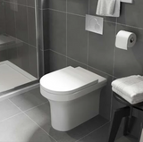Kartell K-VIT Ozone Round Rimless Back To Wall WC Pan with Standard Wrapover Seat- White Gloss  (POT025OZ-SEA101D)