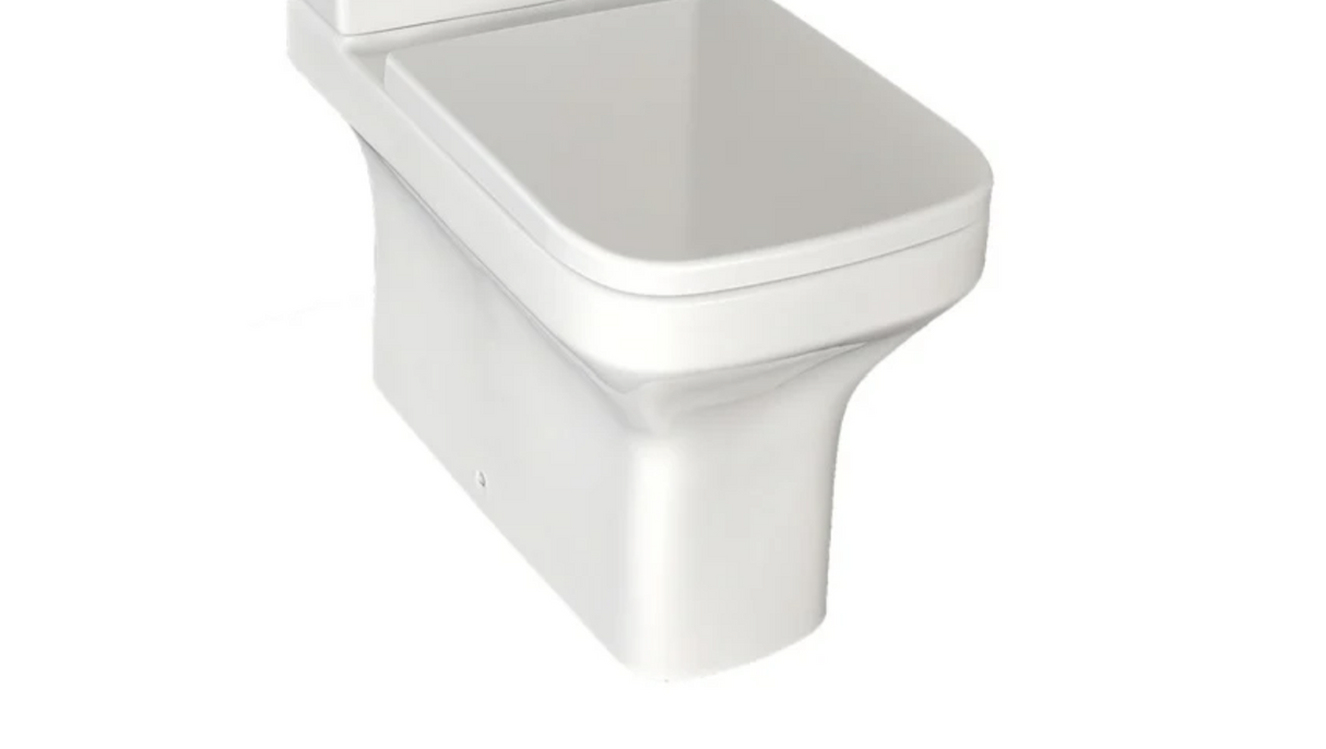 Kartell K-VIT Ozone Square Rimless Close to Wall WC Pan with Soft Close Seat– White Gloss (POT028OZ-SEA600OP)