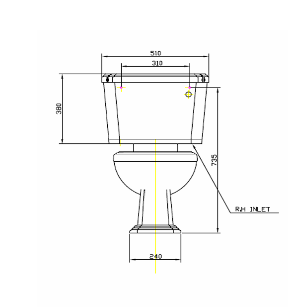 Kartell K-VIT Astley Close Coupled Cistern- White Gloss (POT031AS)