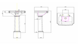 Kartell K-VIT Astley 600mm 2 Tap Hole Basin- White Gloss (POT036AS)