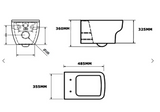 Kartell K-VIT Options 600 Wall Hung WC with Soft Close Seat-White Gloss (POT077OP-SEA600OP)
