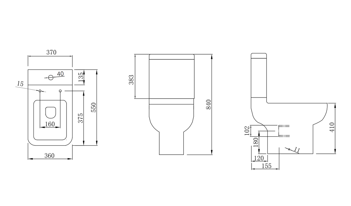 Kartell K-VIT Options 550 Rimless Short Projection WC Pan- White Gloss (POT078OPR)