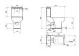 Kartell K-VIT Options 600 Rimless Close Coupled WC Pan (Cistern & Seat Options) - White Gloss (POT080OPR)
