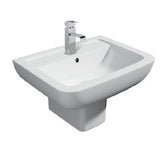 Kartell K-VIT Options 600 550mm 1Tap Hole Basin with Pedestal Options-White Gloss (POT085OP)