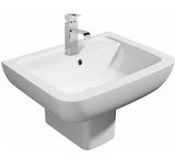 Kartell K-VIT Pure 550mm 1 Tap Hole Basin with Pedestal Options-White Gloss (POT260PU)