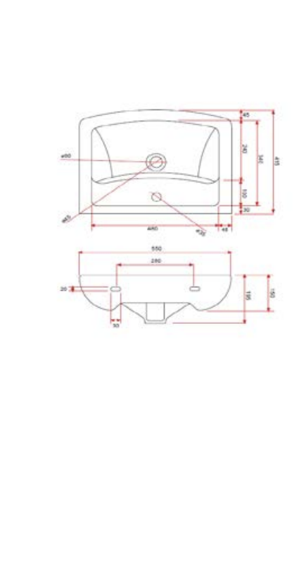 Kartell K-VIT Pure 550mm 1 Tap Hole Basin- White Gloss (POT260PU)