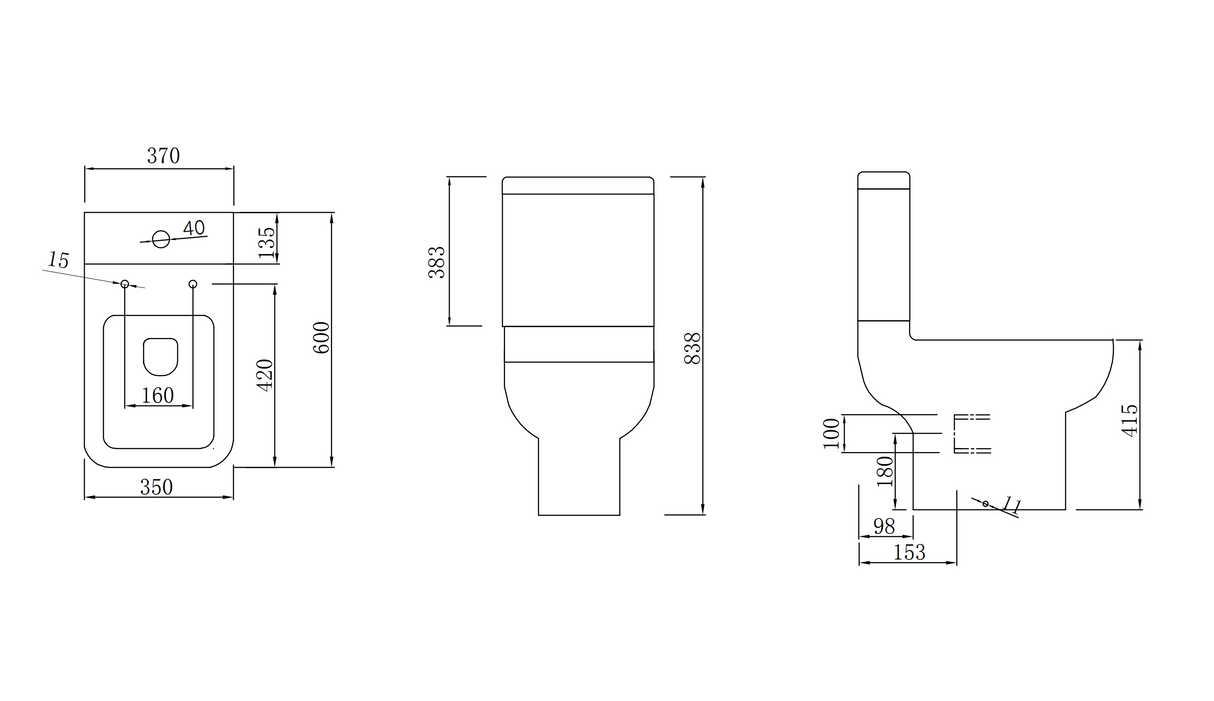 Kartell K-VIT Pure Close Coupled WC Pan- White Gloss (POT263PU)