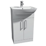 Kartell K-VIT Pure 550mm Cabinet with 1 Tap Hole Basin- White (POT268PU-IMP550VU-HAN008 x2)