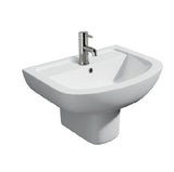 Kartell K-VIT Studio 550mm One Tap Hole Basin with Semi Pedestal (POT290ST-POT452SE)