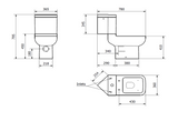 Kartell K-VIT Options 600 Rimless Close Coupled WC Pan (Cistern & Seat Options) - White Gloss (POT080OPR)