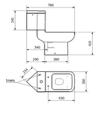 Kartell K-VIT Series 600 Close Coupled Corner Cistern- White Gloss (POT456SE)