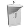 Kartell K-VIT Trim 550mm semi recessed 1 tap hole basin in white gloss - POT474TR