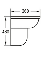 Kartell K-VIT Kameo 550mm 1 Tap Hole Basin with Pedestal Options-White Gloss (POT542KA)