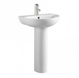 Kartell K-VIT Kameo 500mm One Tap Hole Basin with Pedestal Options- White Gloss (POT543KA)