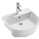 Kartell K-VIT Kameo 560mm  Semi Recessed 1 Tap Hole Basin-White Gloss (POT545KA)