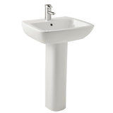 Kartell K-VIT Evoque/Korsika 550mm One Tap Hole Basin with Full Pedestal – (POT660EK)(POT661EK)