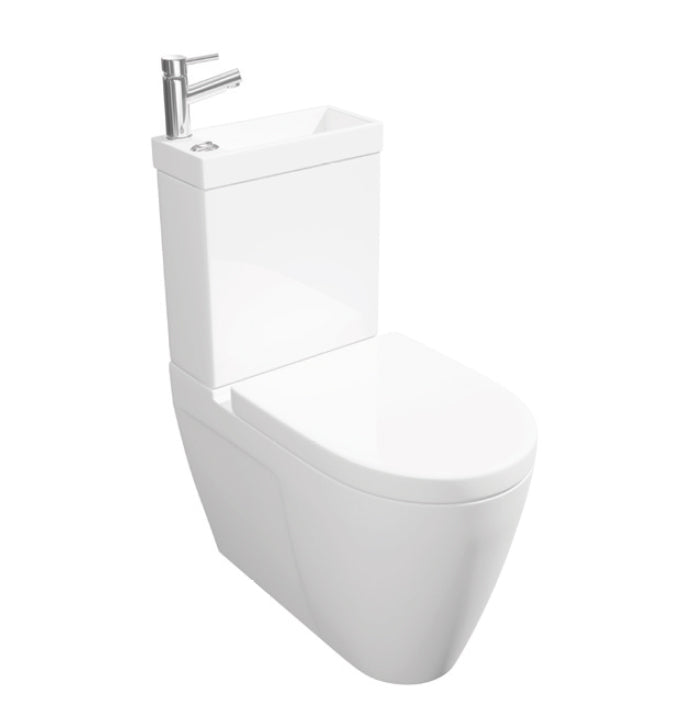 Kartell K-VIT Combi 2 in 1 Cistern, Basin, WC Pan & Mixer Tap- White Gloss (POT955CM-POT960CM)