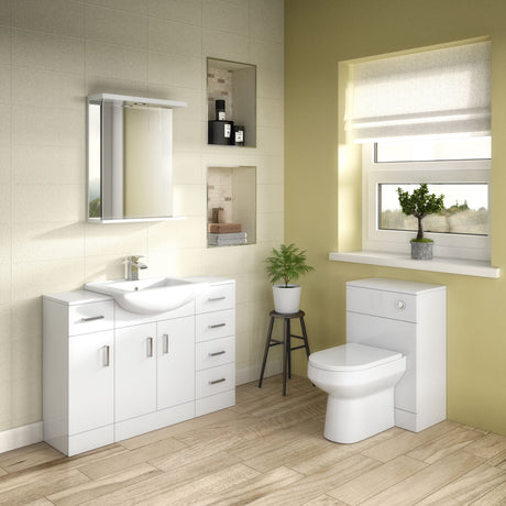 Nuie Mayford 300mm 4 Drawer Floor Standing Cabinet – Gloss White