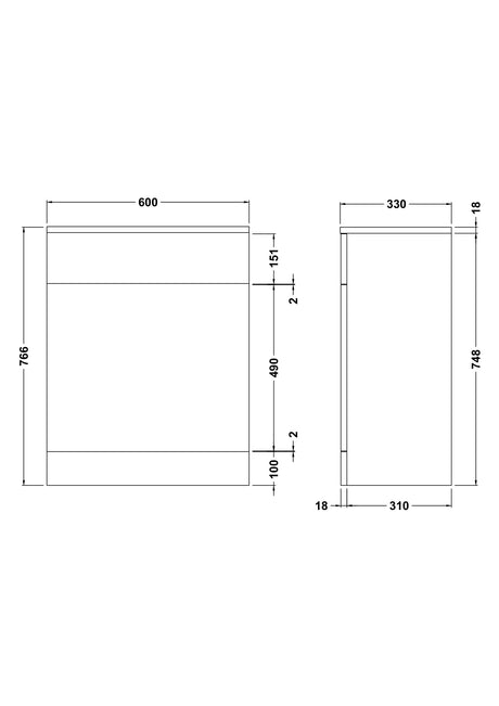 Nuie Mayford Floor Standing WC Unit – 500mm & 600mm, photo 5