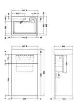 Nuie Athena 2 In 1 500mm Vanity & WC Unit With Basin & Concealed Cistern, photo 6