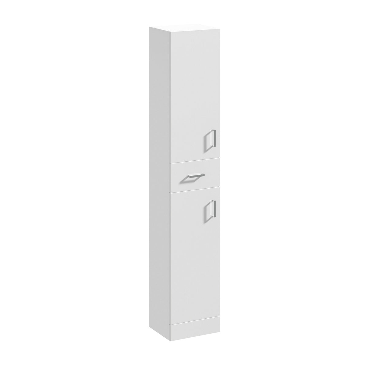 Nuie Mayford 350mm 2 Door 1 Drawer Floor Standing Tall Cabinet – Gloss White, photo 2