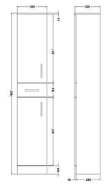 Nuie Mayford 350mm 2 Door 1 Drawer Floor Standing Tall Cabinet – Gloss White, photo 3