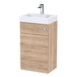 Nuie 500mm WC Unit with 1 Tap Hole Basin Bleached Oak