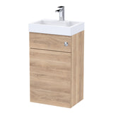 Nuie 500mm WC Unit with 1 Tap Hole Basin Bleached Oak