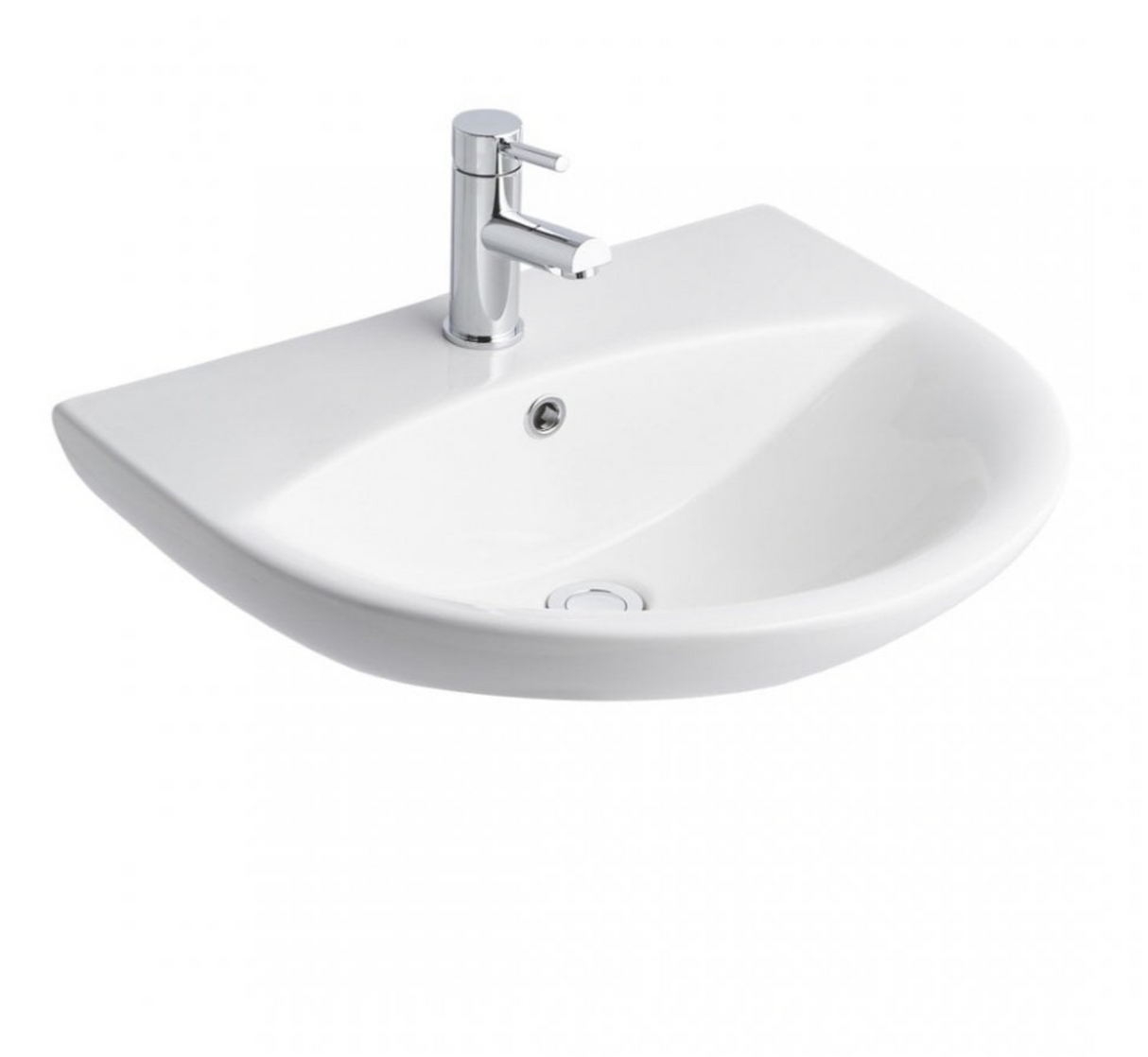 Kartell K-VIT Primo Round 550mm 1 Tap Hole Basin – White Gloss (PRI-55BAS-RO)