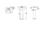 Kartell K-VIT Primo Square 550mm 1 Tap Hole Basin- White Gloss (PRI-55BAS-SQ)