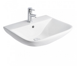 Kartell K-VIT Primo Square 550mm 1 Tap Hole Basin- White Gloss (PRI-55BAS-SQ)