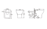 Kartell K-VIT Primo Square Rimless Back To Wall Pan and Soft Close Seat- White Gloss (PRI-BTW-SQ-PRI-SEAT-SQ)