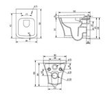 Kartell K-VIT Primo Square Rimless Wall Hung Pan- White Gloss (PRI-WH-SQ)