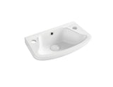 Kartell K-VIT Proton Cloakroom 460mm Two Tap Hole Basin- White Gloss (PRO460BAS2)