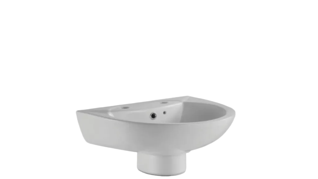 Kartell K-VIT Proton 540mm 2 Tap Hole Basin- White Gloss (PRO540BAS2)