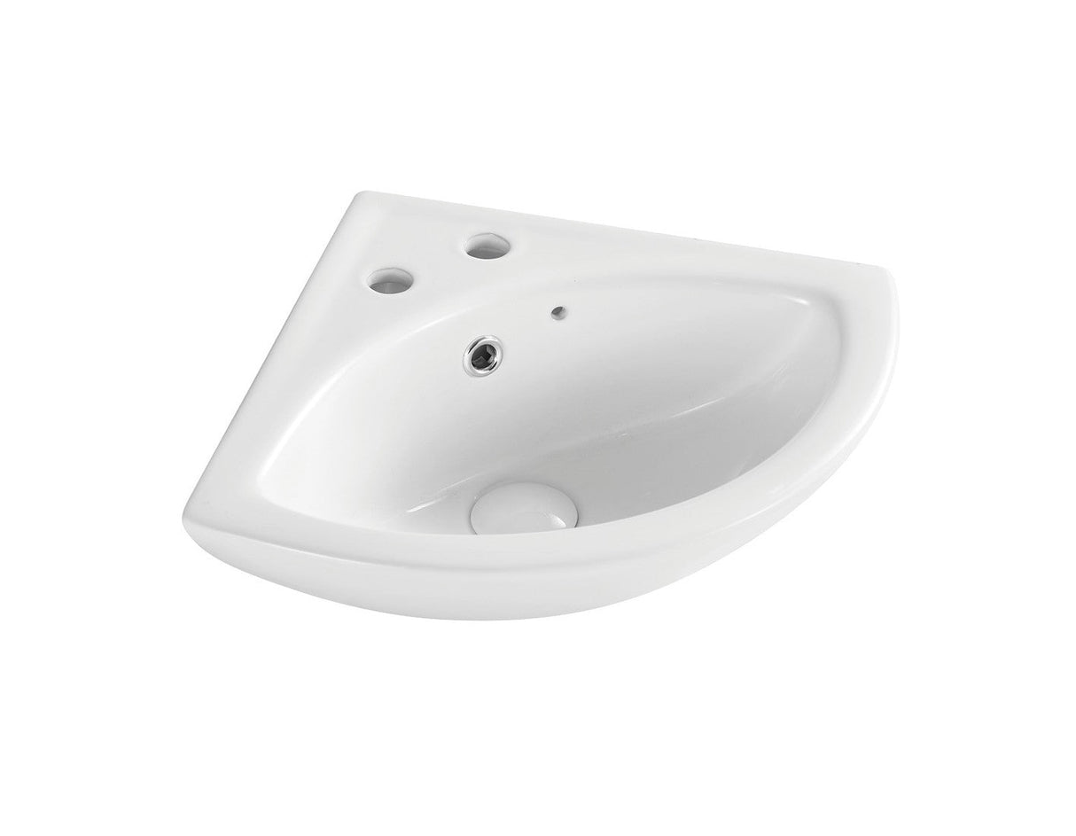 Kartell K-VIT Proton Corner Two Tap Hole Wash Basin- White Gloss (PROCRNBAS2)