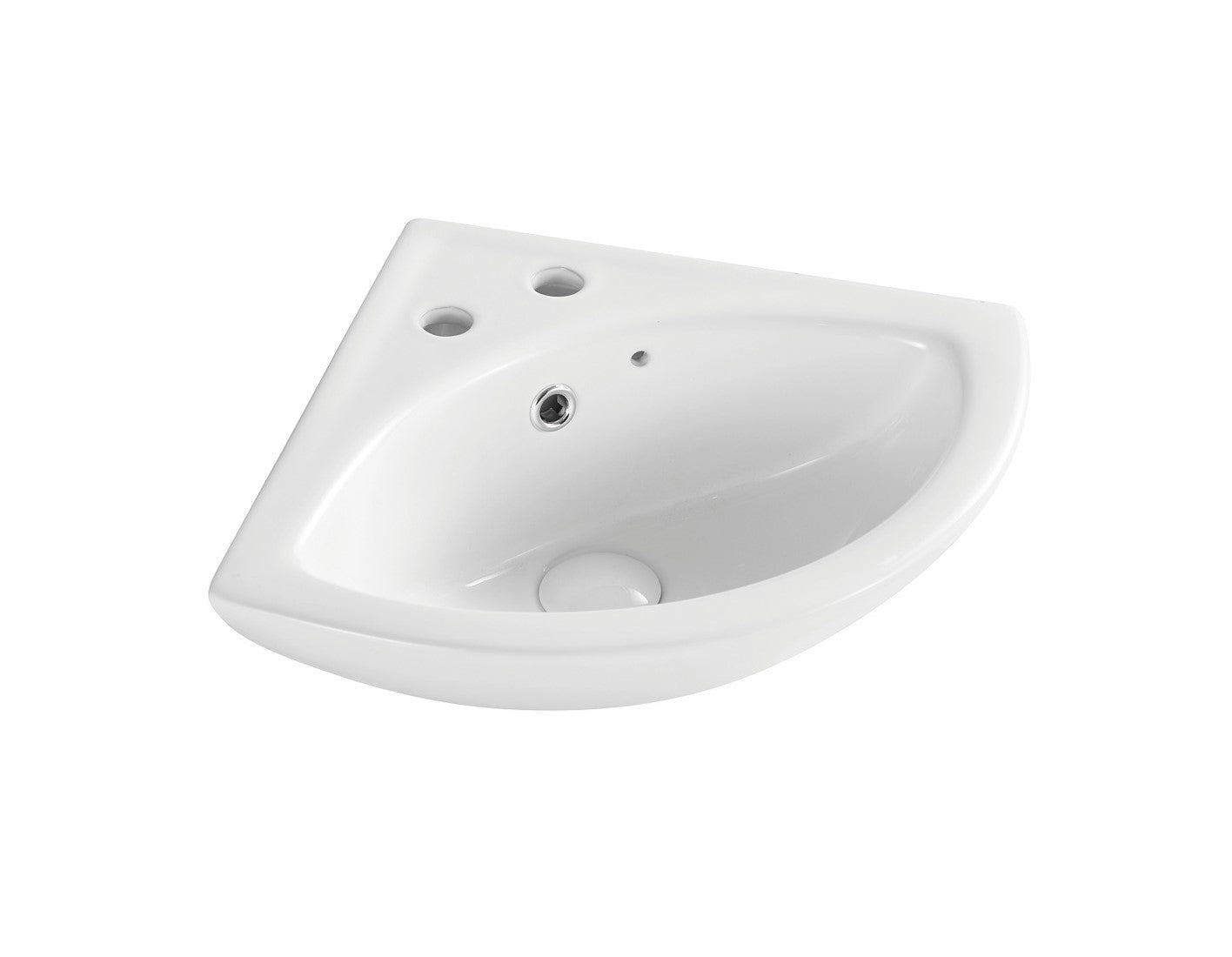 Kartell K-VIT Proton Corner Two Tap Hole Wash Basin- White Gloss (PROCRNBAS2)