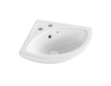 Kartell K-VIT Proton Corner Two Tap Hole Wash Basin- White Gloss (PROCRNBAS2)