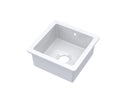 Nuie 457 x 457mm Fireclay Single Bowl Square Inset Sink With Central Waste And Overflow – White or Soft Black, photo 2