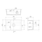 Nuie Fireclay Single Bowl Rectangular Inset Sink With Central Waste And Overflow – 548 x 442mm, 711 x 482mm & 762 x 457mm, photo 5