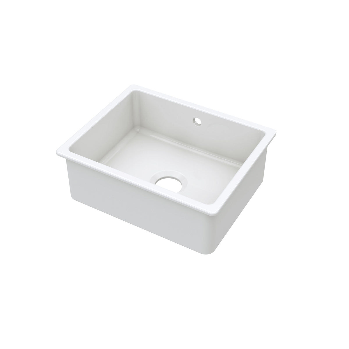 Nuie Fireclay Single Bowl Rectangular Inset Sink With Central Waste And Overflow – 548 x 442mm, 711 x 482mm & 762 x 457mm, photo 2