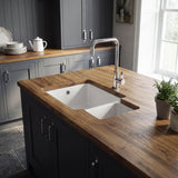 Nuie 579 x 455mm Fireclay 1.25 Bowl Rectangular Inset Sink – White