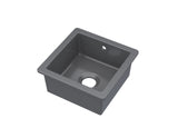 Nuie 457 x 457mm Fireclay Single Bowl Square Inset Sink With Central Waste And Overflow – White or Soft Black, photo 3