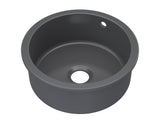 Nuie 460 x 191mm Fireclay Single Bowl Round Inset Sink With Central Waste And Overflow – White or Soft Black, photo 3