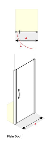 AKW Larenco Full Height Hinged Shower Door, photo 3