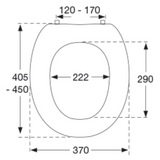 Pressalit DANIA Toilet Seat Without Cover, 50 mm Raised (R23000)