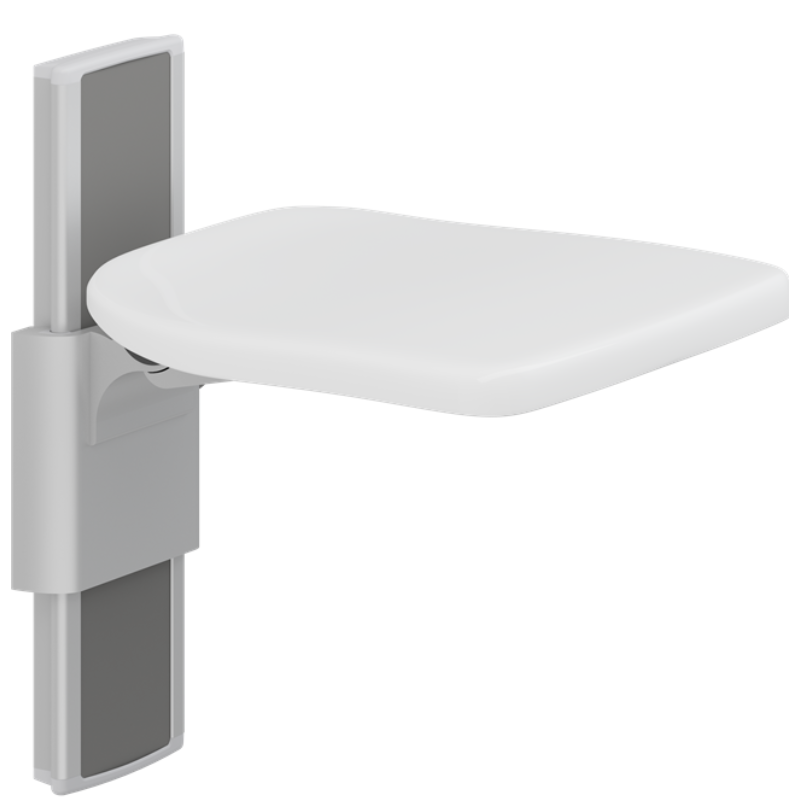 Pressalit PLUS Folding Seat, Manually Height Adjustable - White R5520112000