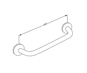 Pressalit Care PLUS Handrail 300mm Anthracite (RT100112)